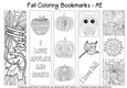 Fall Coloring Bookmarks (American English) - Set of 5