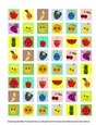 Kawaii Fruits Collage Sheet (1 x 1 inch; 300 x 300 pixels)