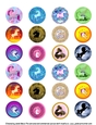 Unicorn Collage Sheet (1.5 x 1.5 inch; 38 mm), Circle Images