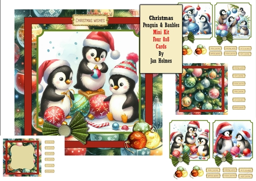 Christmas Penguins and baubles