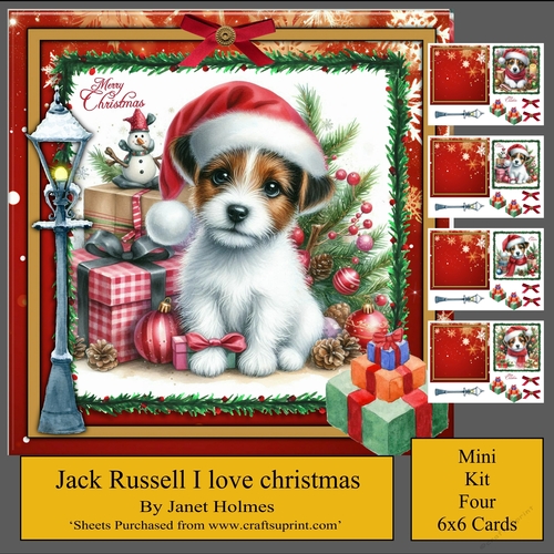 Jack Russell I love Christmas
