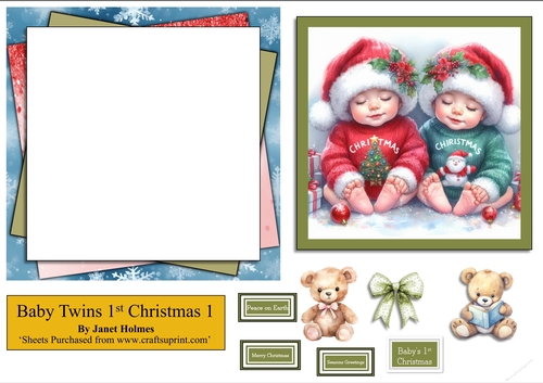 Baby twins first Christmas 1