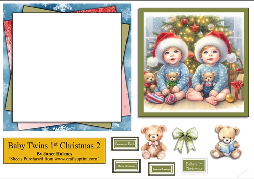 Baby twins first Christmas 2