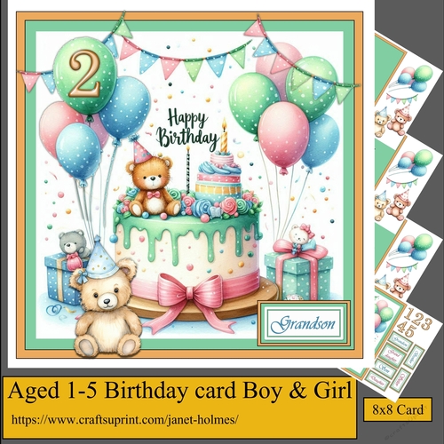 Aged 1-5 Birthday Card (unisex)