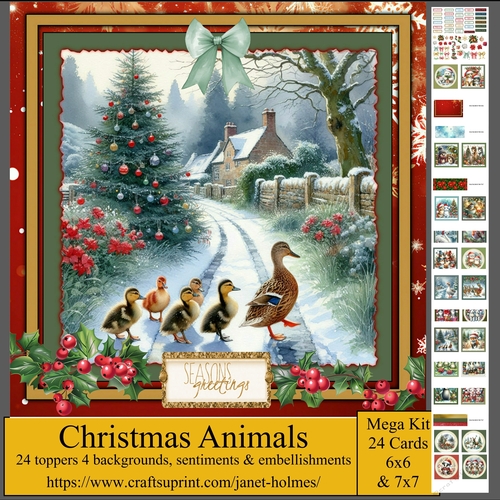 Christmas Animals 24 cards