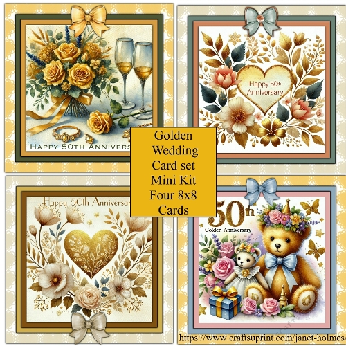 Golden Wedding Anniversary card set
