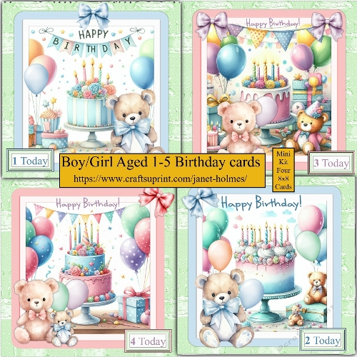 Boy/Girl Aged 1-5 Birthday cards