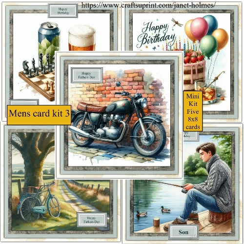 Mens card kit 3 birthday and fathers day