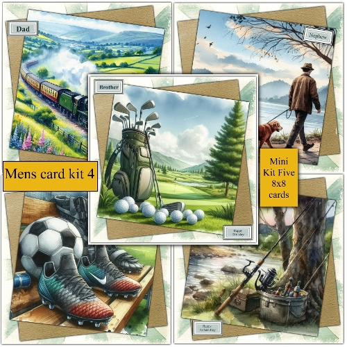 Mens card kit 4 birthday and fathers day