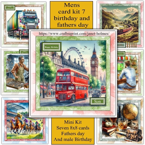 Mens card kit 7 birthday and fathers day