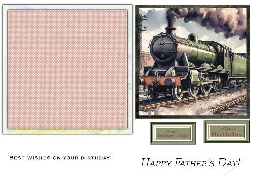 Steam Train Fathers Day or Birthday