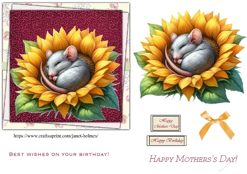 Sunflower mouse 1 Mothers day and Birthday