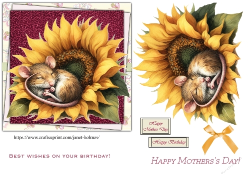 Sunflower mouse 2,  Mothers day and Birthday