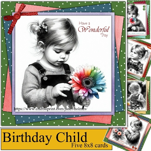Birthday Child (five 8x8 cards)