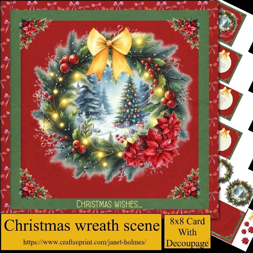 Christmas wreath with scene