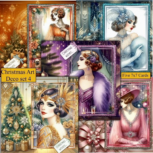 Christmas Art deco set 4 2025