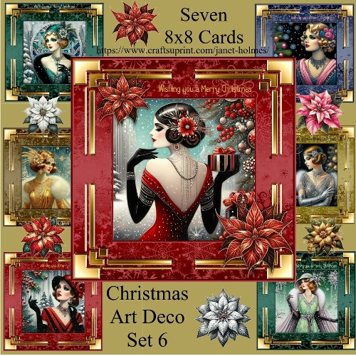 Christmas art deco set 6 2025