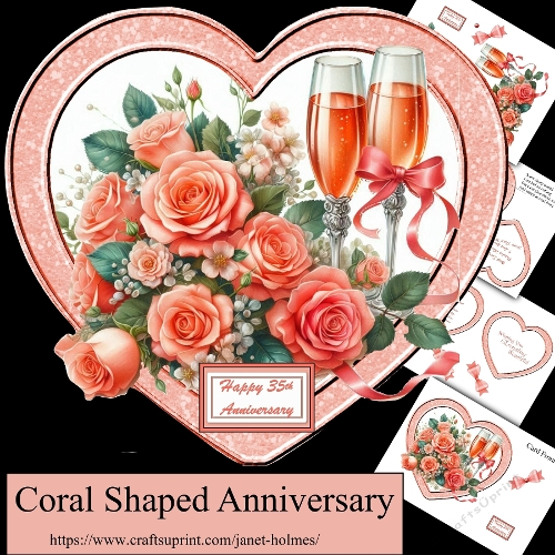 Coral Shaped anniversary card