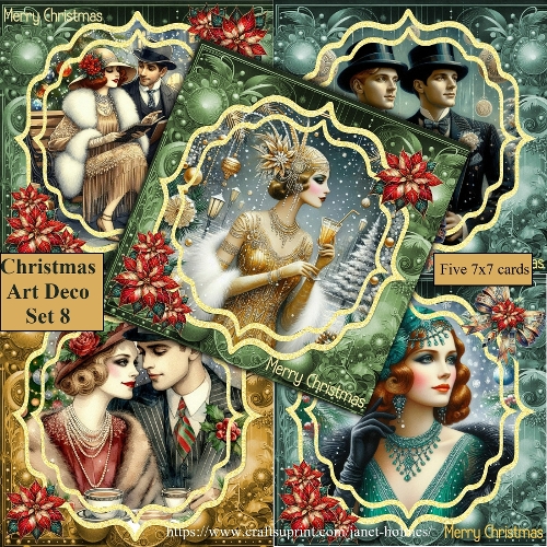 Christmas art deco set 8 new for 2025