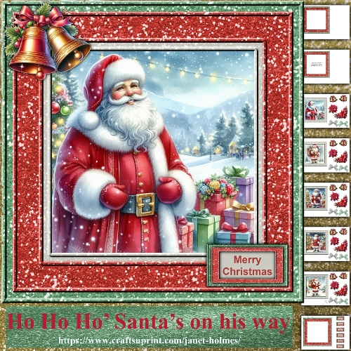 Ho Ho Ho Santas on his way set 1