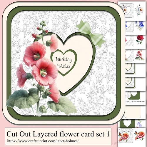 Cut out layerered card set 1