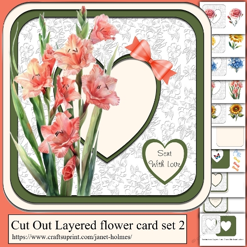 Cut out layerered card set 2