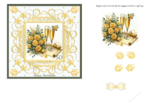 6x6 Golden Anniversary card