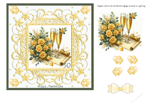 7x7 Golden Anniversary card