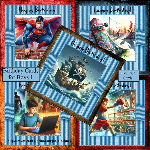 Birthday cards for Boys set 1