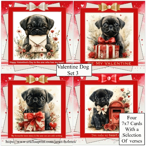 Valentines dog set 3