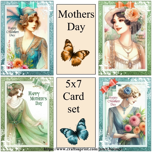 Mothers day 5x7 card set 1