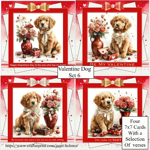 Valentine dogs set 6