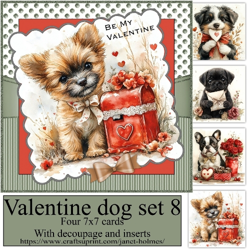 Valentine dogs set 8