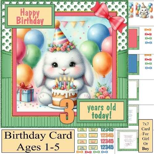 Birthday Card Aged 1-5 Girl or Boy