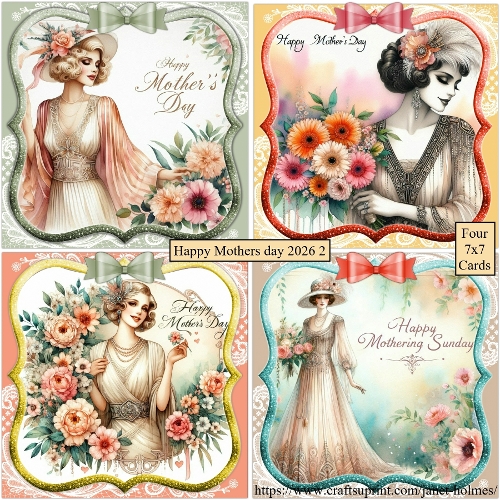 Mothers day 7x7 card set 