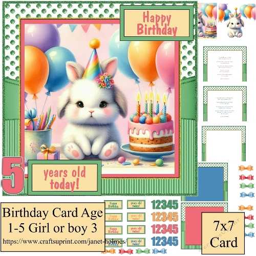 Birthday card aged 1-5 for  girl or boy 3