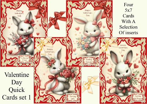 Valentine Quick N Easy 5x7 card set 1