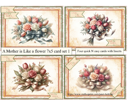 A mother is like a flower 5x7 set 1