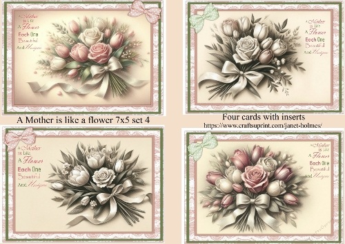 A mother is like a flower 5x7 set 4