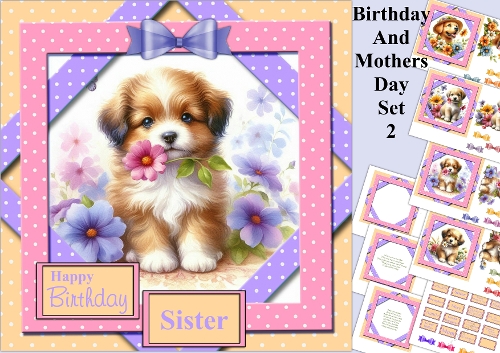 Birthday/Mothersday card set 2 7x7 cards