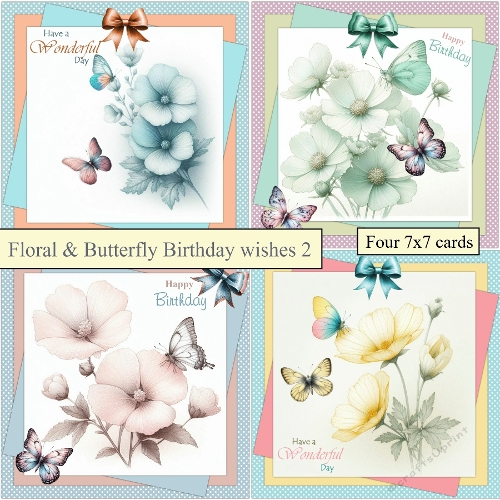 Floral & Butterfly Birthday set 2