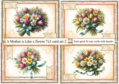 A Mother is like a flower 7x5 card set 3