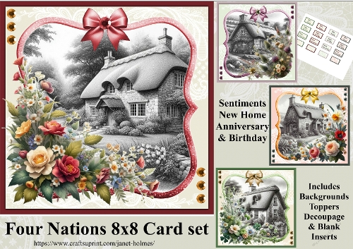 Four card set for Birthday. Anniversary and New Home