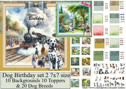 Birthday Dogs set 2 SIZE 7x7