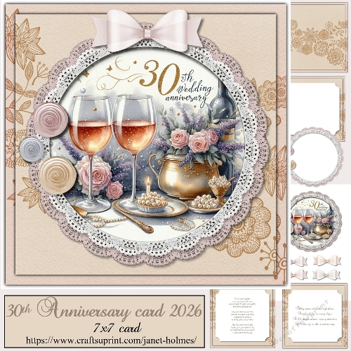 30th Pearl Wedding Anniversary card 2026