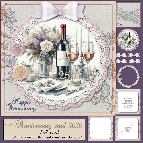 Silver Wedding Annivresary card 2026