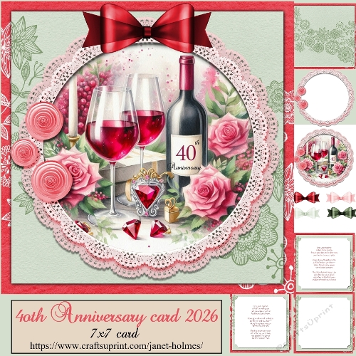 Ruby Wedding Anniversary card 2026