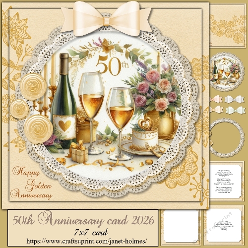 Golden Wedding Anniversary card 2026