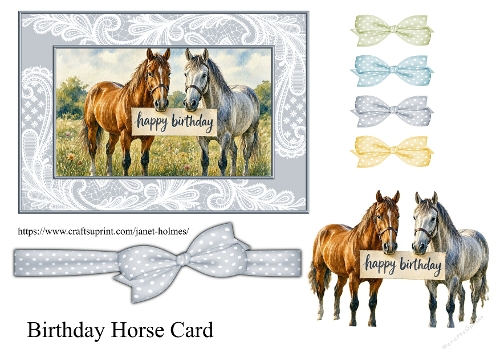 7x5 Birthday Horse card