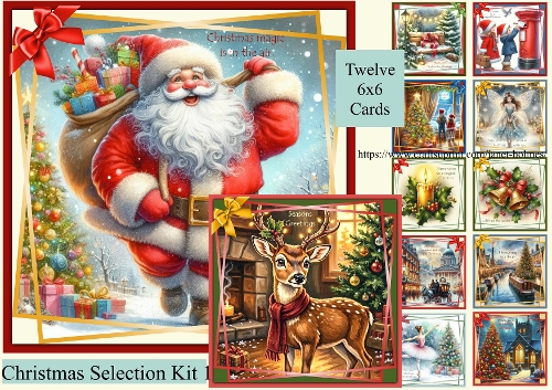 Christmas 12 card selection pack 1 2026 (6x6 Cards)